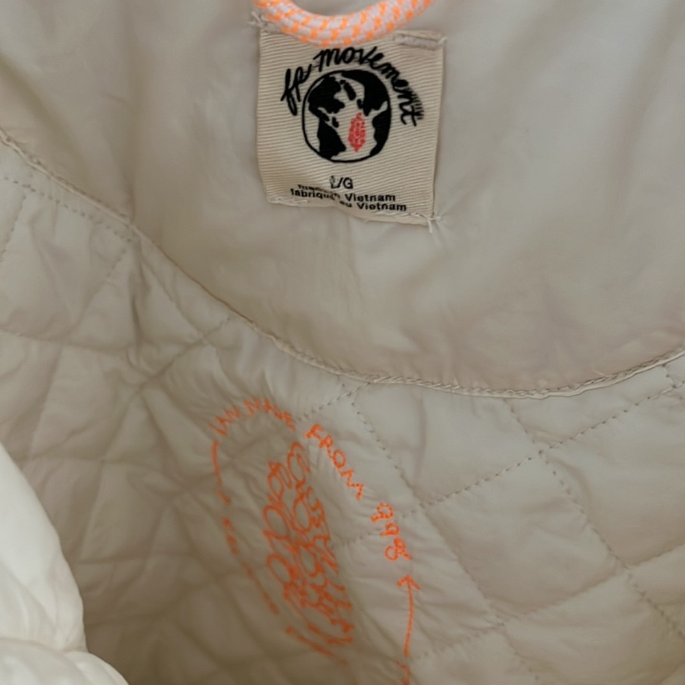 NWOT Free People Movement Cares Round And Round Puffer Jacket Ivory Brushed Sail - Picture 6 of 9